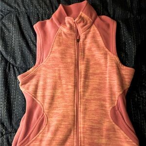 Coral Sleeveless Zip-Up Vest
